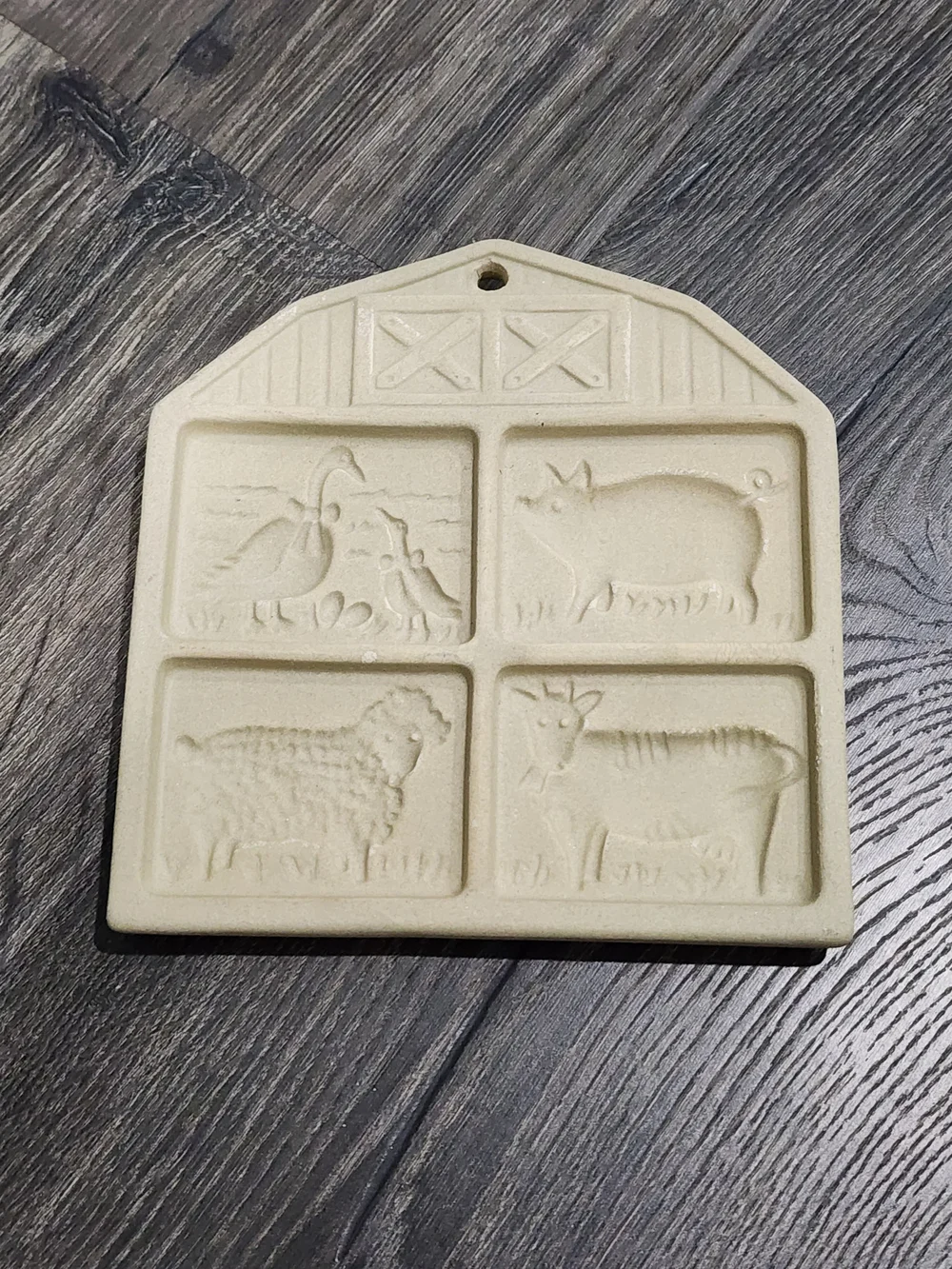 Vintage Pampered Chef Farmyard Friends Cookie Mold - 1994 Stoneware